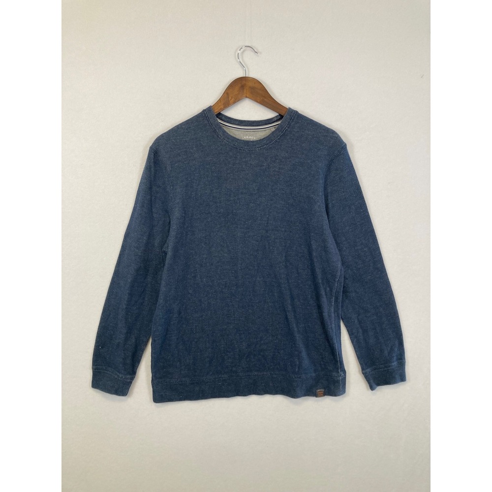 Copper & Oak Mens‎ Blue Waffle Knit Long Sleeve Crewneck Shirt Medium